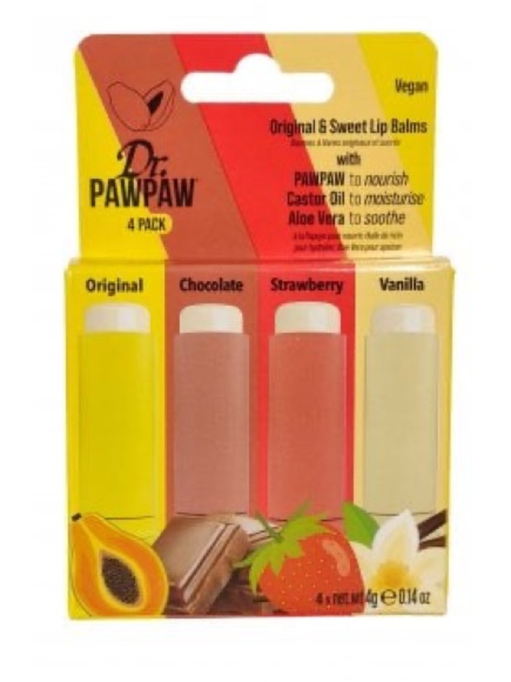 Dr. PAWPAW Original & Sweet Lip Balm 4-Pack